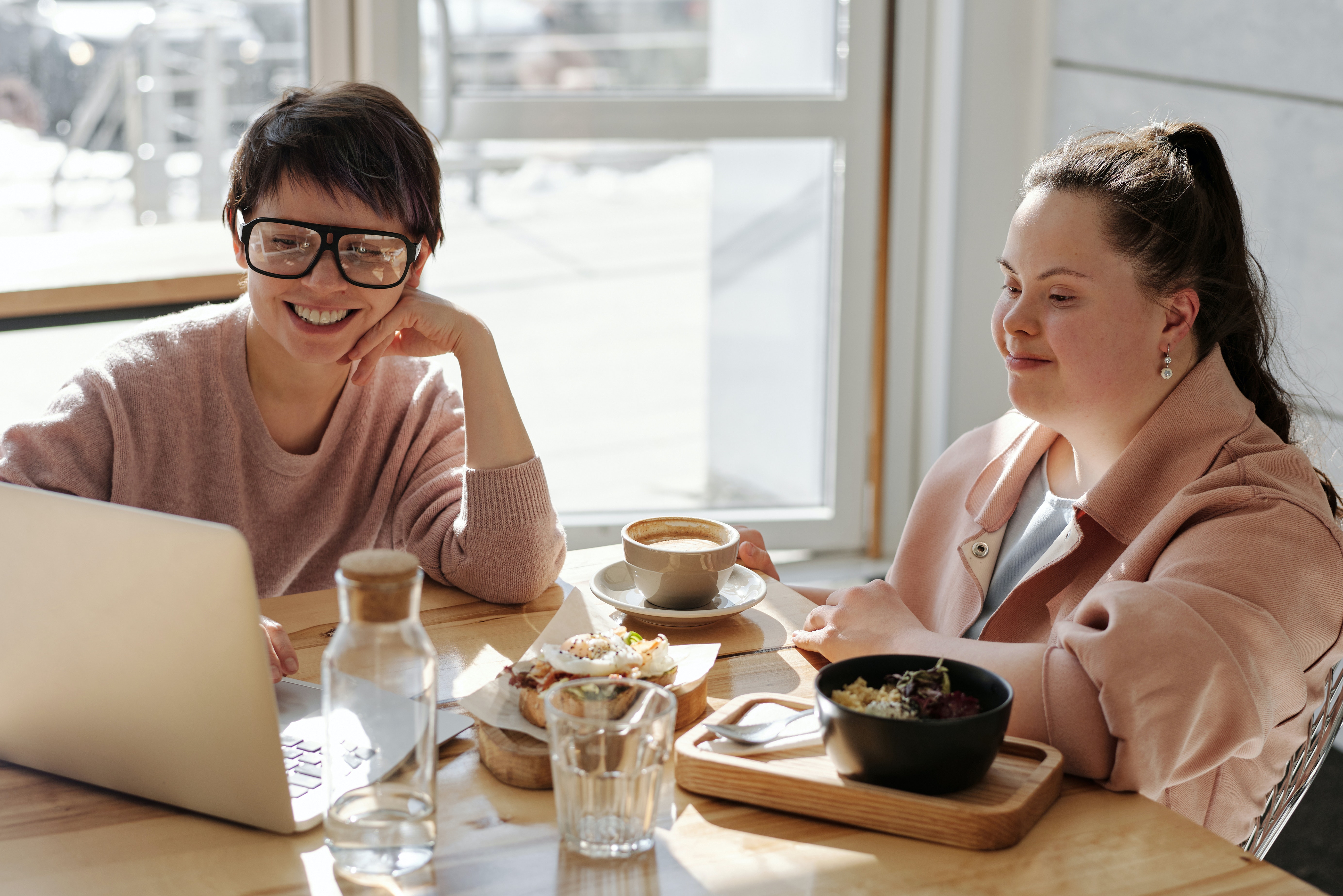 Down's syndrome person in a date